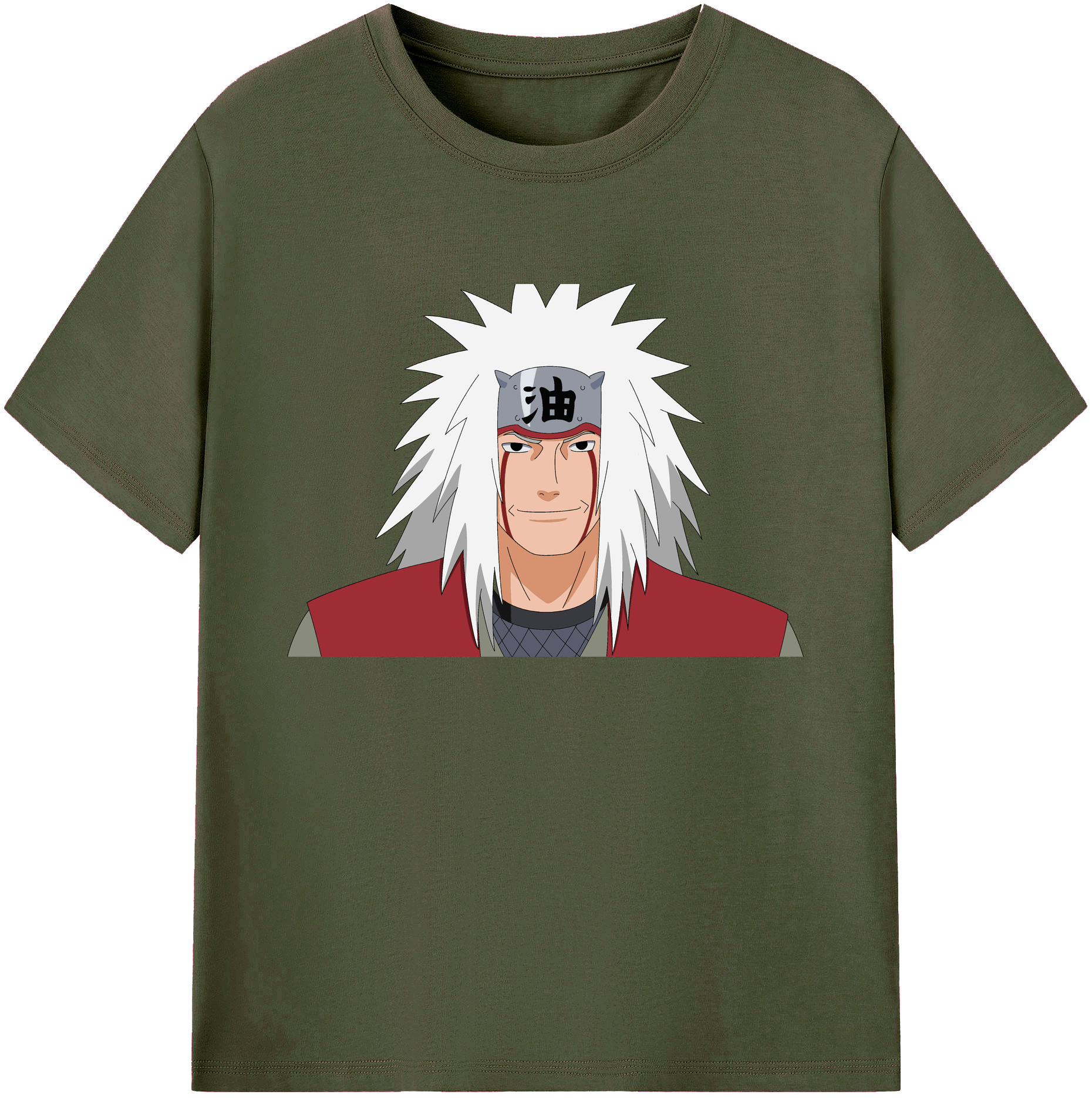 （画像用） NARUTO -ナルト- 自来也（じらいや） Jiraiya 綿100％ メンズ半袖Tシャツ｜肌触りやわらか＆通気性
